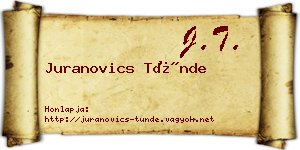 Juranovics Tünde névjegykártya