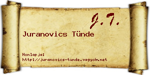 Juranovics Tünde névjegykártya