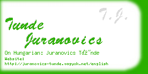 tunde juranovics business card